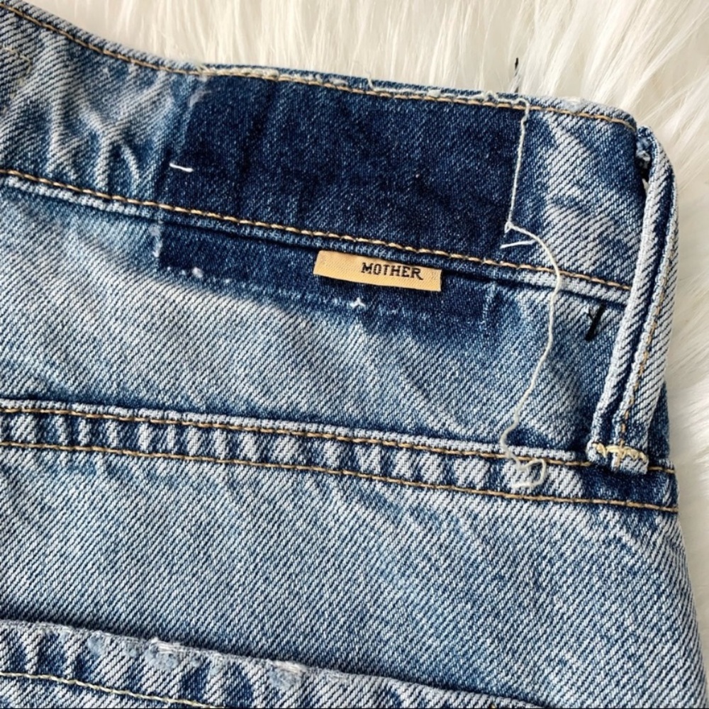 MOTHER Trickster Fray Bermuda Denim Shorts in WIN SOME LOSE SOME SIZE 24 NWT - Picture 12 of 15